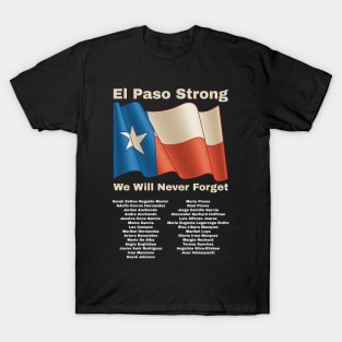 El Paso Strong El Paso Victims Memorial List T-Shirt